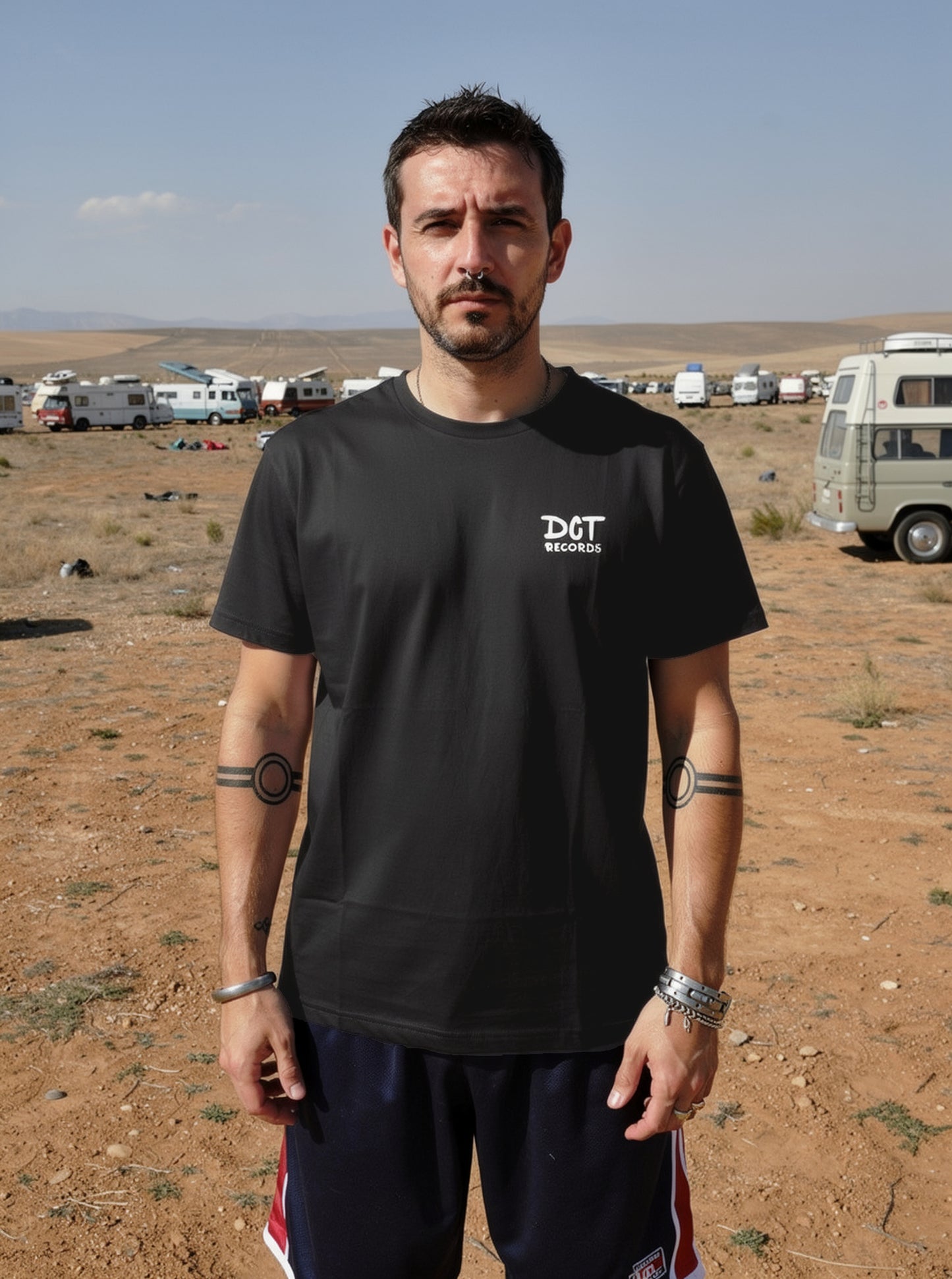 DCT Records T-shirt black / white